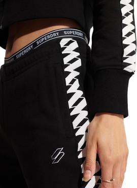 Pantalón Superdry Code Tape Negro Para Mujer