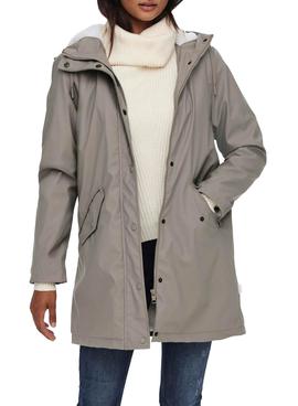 Chaqueta Only Sally Raincoat Gris Para Mujer