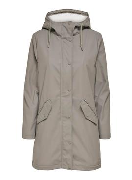 Chaqueta Only Sally Raincoat Gris Para Mujer
