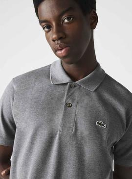 Polo Lacoste Jaspeado Gris Para Hombre