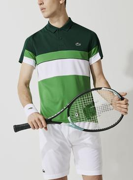 Polo Lacoste Sport Tennis Pique verde para Hombre