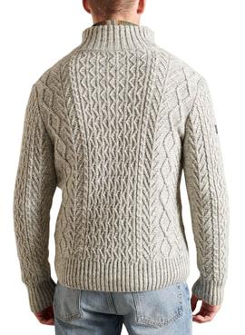 Jersey Superdry Jacob Henley Beige Para Hombre