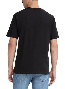 Camiseta Levis Relaxed Negra Logo Para Hombre