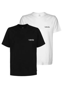 Pack 2 Camisetas Levis Crewneck Blanco Negro