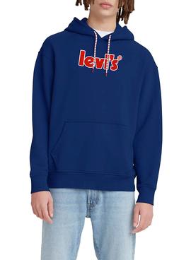 Sudadera Levis Relaxed Graphic Azulon Para Hombre