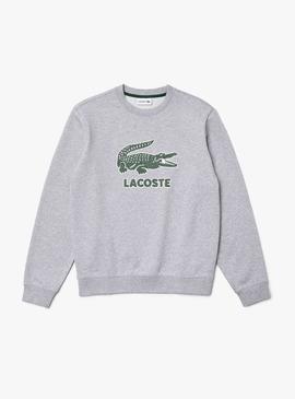 Sudadera Lacoste Logo Craquel Gris para Hombre