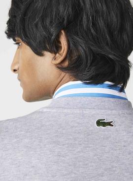 Sudadera Lacoste Logo Craquel Gris para Hombre