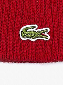 Gorro Lacoste Lana Acanalada Rojo para Hombre