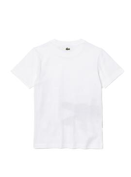 Camiseta Lacoste Cocodrilo Estampado Blanco Niño