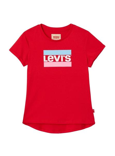 pandilla auricular ambulancia Camiseta Levis Marble Rojo para Niña