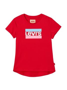 Camiseta Levis Marble Rojo para Niña