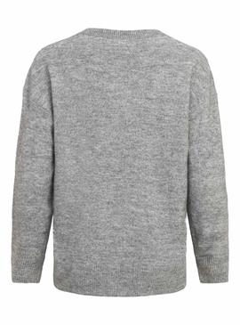 Jersey Vila Ella Cuello V Gris Para Mujer