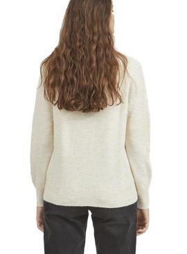 Jersey Vila Ella Crewneck Beige Para Mujer