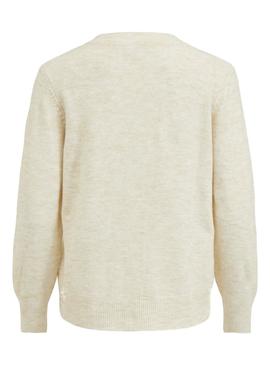 Jersey Vila Ella Crewneck Beige Para Mujer