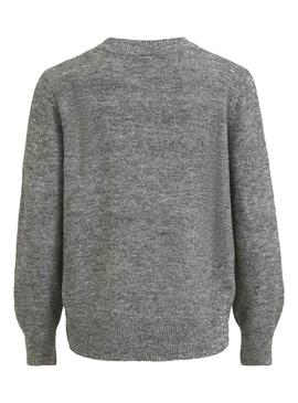 Jersey Vila Ella Crewneck Gris Para Mujer