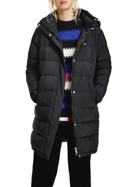 Abrigo Tommy Jeans Puffer  Negro para Mujer