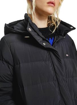 Abrigo Tommy Jeans Puffer  Negro para Mujer