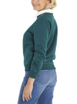 Sudadera Naf Naf Felpa Verde Letras Para Mujer