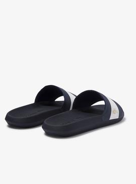 Chanclas Lacoste Croco Slide Marino Hombre 