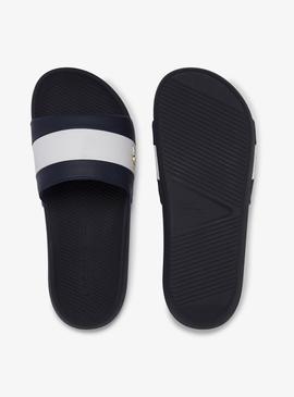 Chanclas Lacoste Croco Slide Marino Hombre 