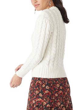 Jersey Naf Naf Trenzado Beige Para Mujer