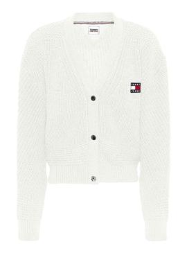 Chaqueta Tommy Jeans Boxy Badge Blanco Mujer
