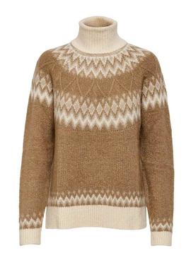 Jersey Only Marjana Estampado Beige para Mujer