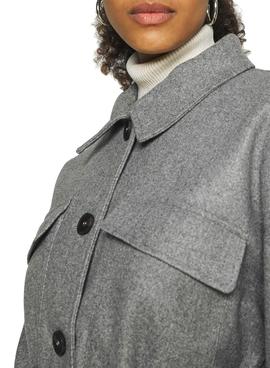 Chaqueta Only Victoria Larga Gris Para Mujer