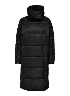 Chaqueta Only New June Long Puffer Negro Mujer