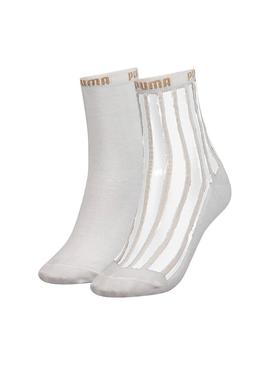 Calcetines Puma 2 Pack Blanco Mujer