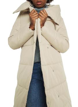 Chaqueta Only New June Long Puffer Beige Mujer