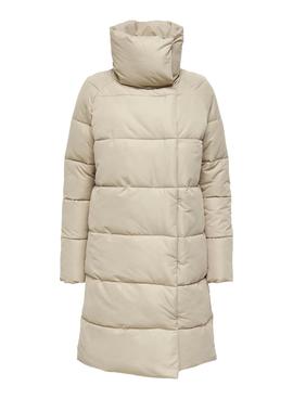 Chaqueta Only New June Long Puffer Beige Mujer