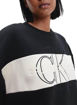 Sudadera Calvin Klein Blocking Negro para Mujer