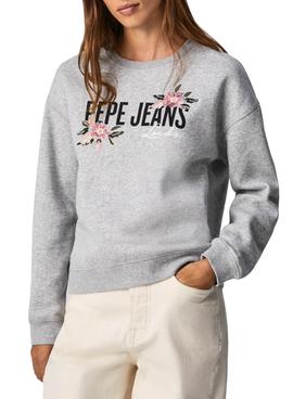 Sudadera Pepe Jeans Portia Gris Para Mujer