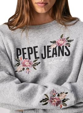 Sudadera Pepe Jeans Portia Gris Para Mujer