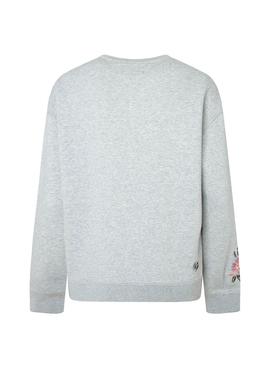 Sudadera Pepe Jeans Portia Gris Para Mujer