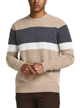 Jersey Jack And Jones Lambswool Beige para Hombre