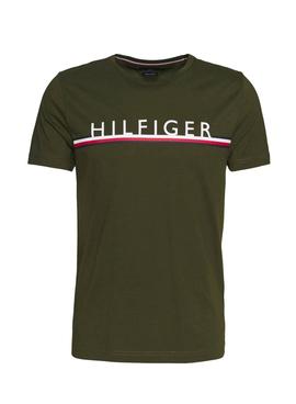 Camiseta Tommy Hilfiger Corp Stripe Verde Hombre