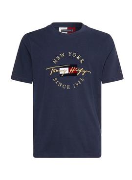 Camiseta Tommy Hilfiger Icon Roundall Marino