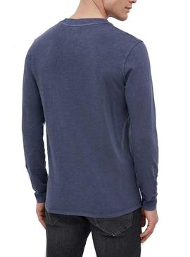 Camiseta Jack And Jones Bluwash Logo Marino Hombre