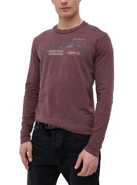 Camiseta Jack And Jones Bluwash Granate Hombre