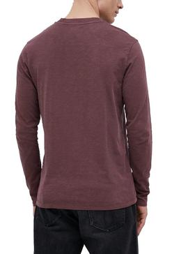 Camiseta Jack And Jones Bluwash Granate Hombre