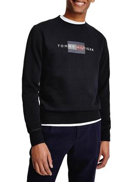 Sudadera Tommy Hilfiger Lines Crewn Negro Hombre