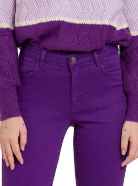 Pantalon Naf Naf Pitillo Violeta Para Mujer