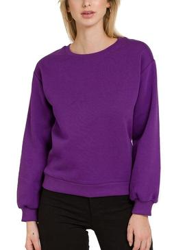 Sudadera Naf Naf Felpa Violeta Para Mujer