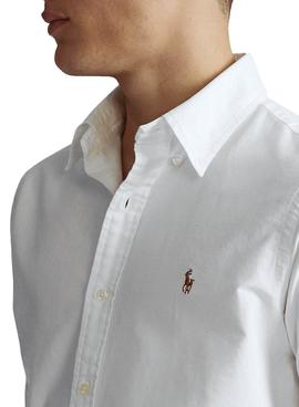 Camisa Polo Ralph Lauren Blanco Oxford Hombre