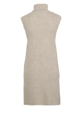 Chaleco Only Cora Long Rollneck Beige para Mujer