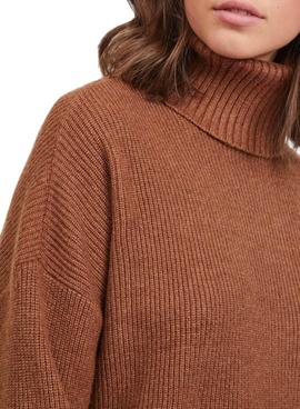 Jersey Vila Ril Rollneck Marron Para Mujer