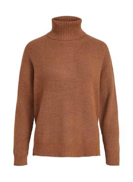 Jersey Vila Ril Rollneck Marron Para Mujer