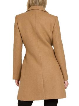 Abrigo Naf Naf Lana Camel para Mujer